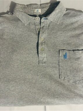johnnie-O Heather Gray Short-Sleeve Polo with Pocket